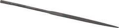 Grobet - 4" Needle Precision Swiss Pattern Warding File - Round Handle - Industrial Tool & Supply