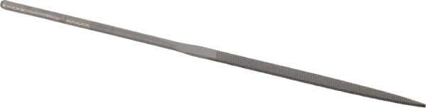 Grobet - 5-1/2" Needle Precision Swiss Pattern Warding File - Round Handle - Industrial Tool & Supply