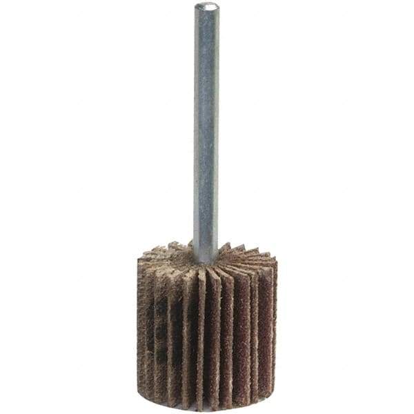 Norton - Mounted Flap Wheel - Coarse Grade, Aluminum Oxide, Coated, 1/4" Shank Mount, Cloth Backing - Industrial Tool & Supply