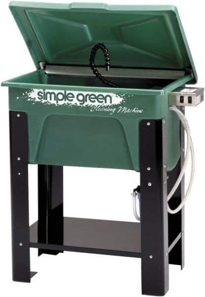 Simple Green - Free Standing Water-Based Parts Washer - 30 Gal Max Operating Capacity, Plastic Tank, 39" High x 35" Long x 24" Wide, 110 Input Volts - Industrial Tool & Supply