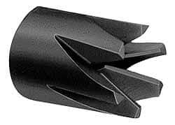 Made in USA - 30° Outside Edge Finish Angle, 30° Included Angle, 3/8-24 Hole Thread, Chamfer Edge, High Speed Steel, Outer Tube Edge Finishing Cutter - 7/8" Cutter Head Outside Diam, 1/2" Max Workpiece, 1-5/16" Long, 1/8" Threaded Hole Diam - Industrial Tool & Supply