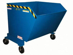 Vestil - 2,000 Lb Load Capacity, 0.5 Cu Yd, Steel Dump Hopper - 34-13/16" Wide x 52-1/4" Long x 37-5/8" High, Blue - Industrial Tool & Supply
