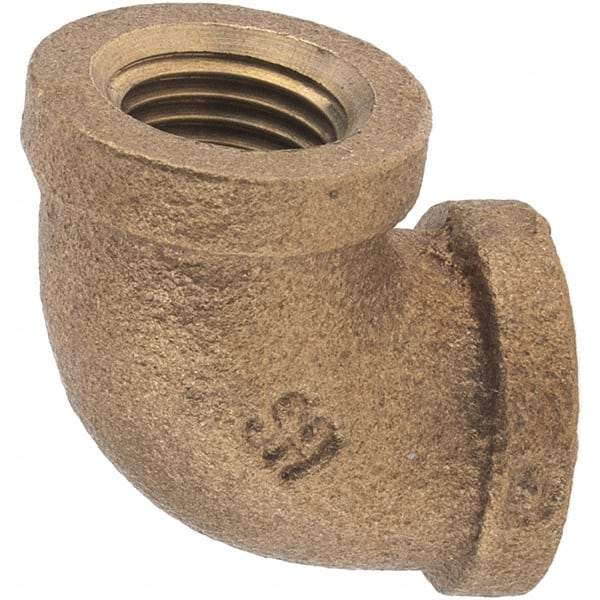 Merit Brass - Class 125, 1/4" Internal Pipe, Brass 90° Street Elbow - FBSPT x FBSPT - Industrial Tool & Supply