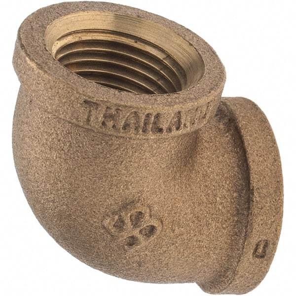 Merit Brass - Class 125, 1/2" Internal Pipe, Brass 90° Street Elbow - FBSPT x FBSPT - Industrial Tool & Supply