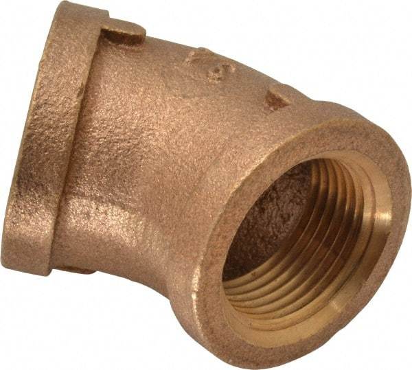 Merit Brass - Class 125, 3/4" Internal Pipe, Brass 45° Street Elbow - FBSPT x FBSPT - Industrial Tool & Supply