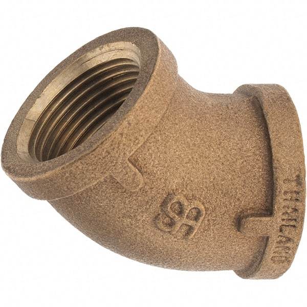 Merit Brass - Class 125, 1" Internal Pipe, Brass 45° Street Elbow - FBSPT x FBSPT - Industrial Tool & Supply