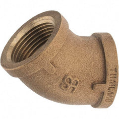 Merit Brass - Class 125, 1" Internal Pipe, Brass 45° Street Elbow - FBSPT x FBSPT - Industrial Tool & Supply