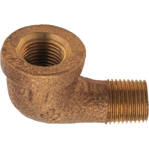 Merit Brass - Class 125, 1/8" Internal Pipe, Brass 90° Street Elbow - FBSPT x MBSPT - Industrial Tool & Supply