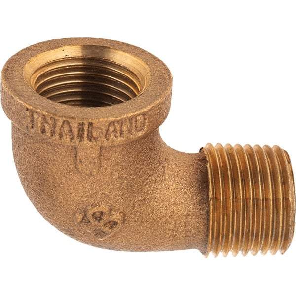 Merit Brass - Class 125, 1/2" Internal Pipe, Brass 90° Street Elbow - FBSPT x MBSPT - Industrial Tool & Supply