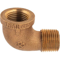Merit Brass - Class 125, 1/2" Internal Pipe, Brass 90° Street Elbow - FBSPT x MBSPT - Industrial Tool & Supply