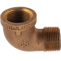 Merit Brass - Class 125, 3/4" Internal Pipe, Brass 90° Street Elbow - FBSPT x MBSPT - Industrial Tool & Supply