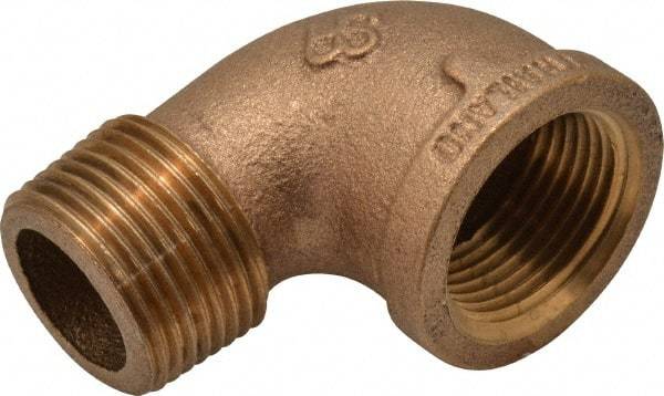 Merit Brass - Class 125, 1" Internal Pipe, Brass 90° Street Elbow - FBSPT x MBSPT - Industrial Tool & Supply