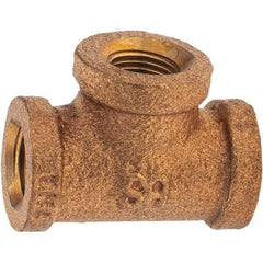 Merit Brass - Class 125, 1/8" Internal Pipe, Brass Tee - FBSPT x FBSPT x FBSPT - Industrial Tool & Supply