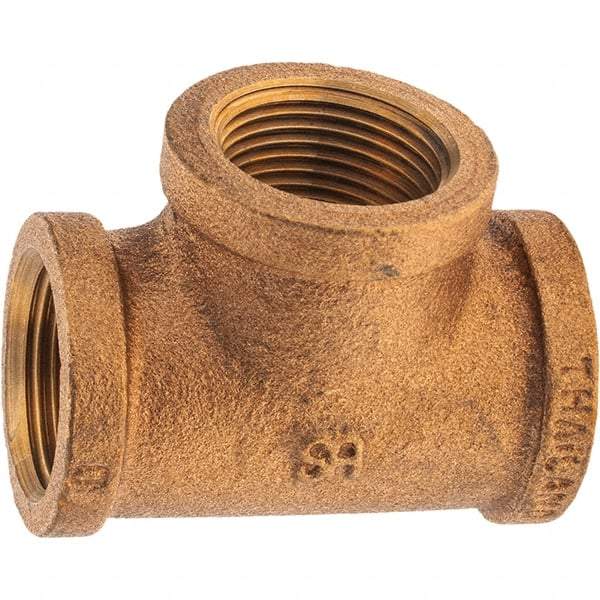 Merit Brass - Class 125, 3/4" Internal Pipe, Brass Tee - FBSPT x FBSPT x FBSPT - Industrial Tool & Supply