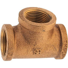 Merit Brass - Class 125, 3/4" Internal Pipe, Brass Tee - FBSPT x FBSPT x FBSPT - Industrial Tool & Supply