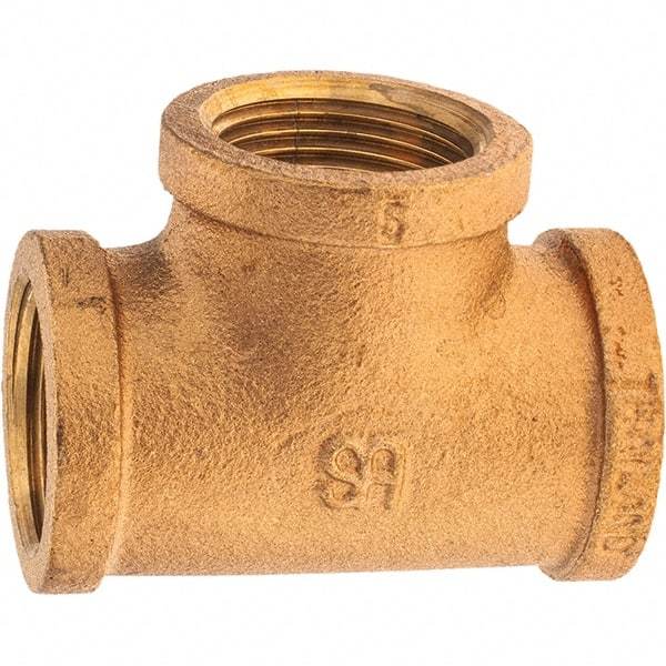 Merit Brass - Class 125, 1" Internal Pipe, Brass Tee - FBSPT x FBSPT x FBSPT - Industrial Tool & Supply