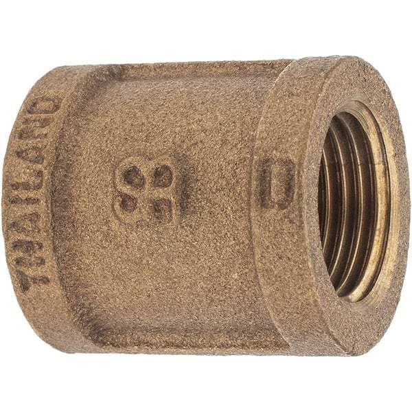 Merit Brass - Class 125, 1/2" Internal Pipe, Brass Coupling - FBSPT x FBSPT - Industrial Tool & Supply