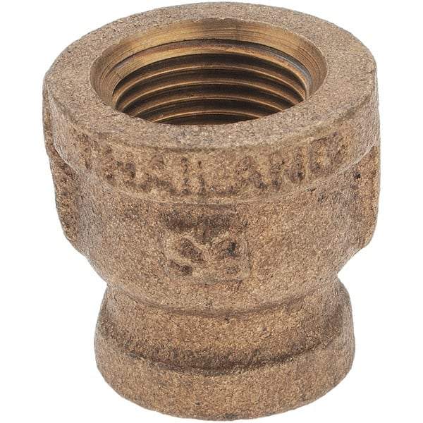Merit Brass - Class 125, 3/8 x 1/4" Internal Pipe, Brass Reducing Coupling - FBSPT x FBSPT - Industrial Tool & Supply