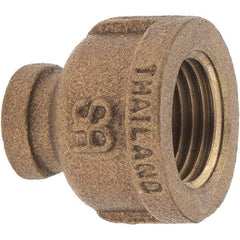 Merit Brass - Class 125, 1/2 x 1/8" Internal Pipe, Brass Reducing Coupling - FBSPT x FBSPT - Industrial Tool & Supply