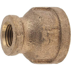 Merit Brass - Class 125, 1/2 x 1/4" Internal Pipe, Brass Reducing Coupling - FBSPT x FBSPT - Industrial Tool & Supply