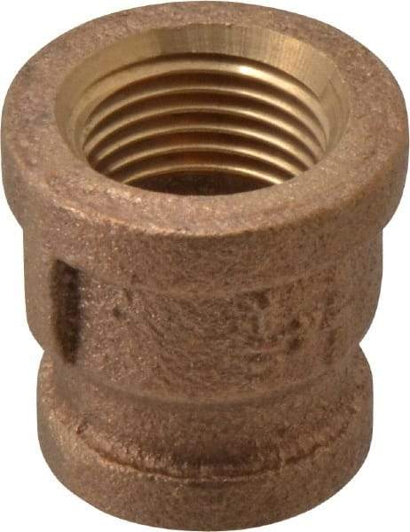 Merit Brass - Class 125, 1/2 x 3/8" Internal Pipe, Brass Reducing Coupling - FBSPT x FBSPT - Industrial Tool & Supply