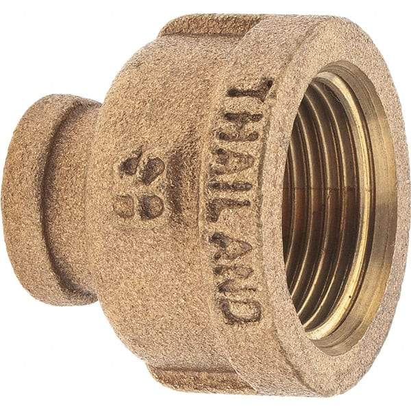 Merit Brass - Class 125, 3/4 x 1/4" Internal Pipe, Brass Reducing Coupling - FBSPT x FBSPT - Industrial Tool & Supply