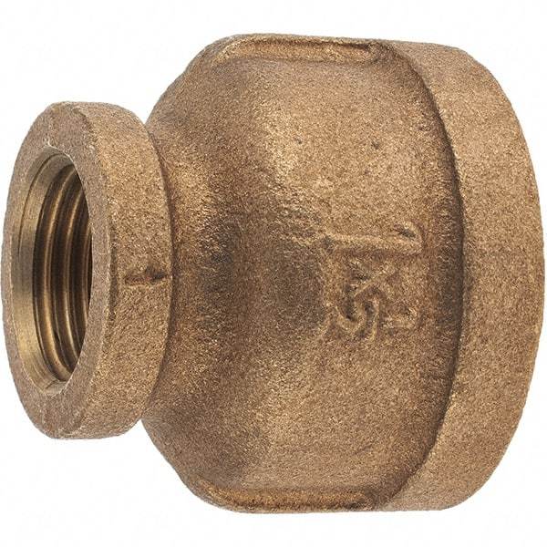Merit Brass - Class 125, 1 x 1/2" Internal Pipe, Brass Reducing Coupling - FBSPT x FBSPT - Industrial Tool & Supply