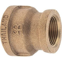 Merit Brass - Class 125, 1 x 3/4" Internal Pipe, Brass Reducing Coupling - FBSPT x FBSPT - Industrial Tool & Supply