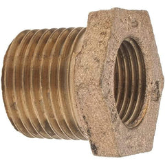 Merit Brass - Class 125, 1/2 x 3/8" Internal Pipe, Brass Hex Bushing - MBSPT x FBSPT - Industrial Tool & Supply