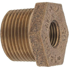 Merit Brass - Class 125, 3/4 x 1/4" Internal Pipe, Brass Hex Bushing - MBSPT x FBSPT - Industrial Tool & Supply