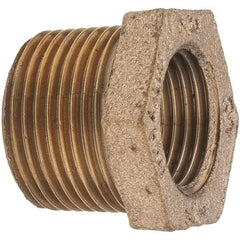 Merit Brass - Class 125, 3/4 x 1/2" Internal Pipe, Brass Hex Bushing - MBSPT x FBSPT - Industrial Tool & Supply