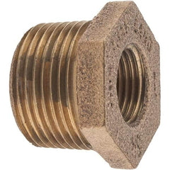 Merit Brass - Class 125, 1 x 1/2" Internal Pipe, Brass Hex Bushing - MBSPT x FBSPT - Industrial Tool & Supply