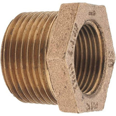 Merit Brass - Class 125, 1 x 3/4" Internal Pipe, Brass Hex Bushing - MBSPT x FBSPT - Industrial Tool & Supply