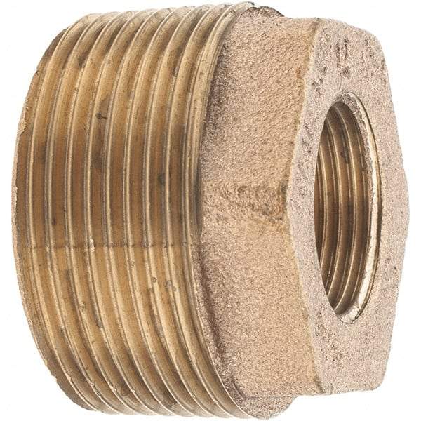 Merit Brass - Class 125, 1-1/2 x 3/4" Internal Pipe, Brass Hex Bushing - MBSPT x FBSPT - Industrial Tool & Supply