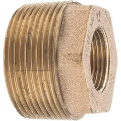 Merit Brass - Class 125, 1-1/2 x 3/4" Internal Pipe, Brass Hex Bushing - MBSPT x FBSPT - Industrial Tool & Supply