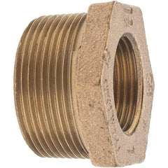 Merit Brass - Class 125, 1-1/2 x 1" Internal Pipe, Brass Hex Bushing - MBSPT x FBSPT - Industrial Tool & Supply