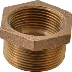 Merit Brass - Class 125, 1-1/2 x 1-1/4" Internal Pipe, Brass Hex Bushing - MBSPT x FBSPT - Industrial Tool & Supply