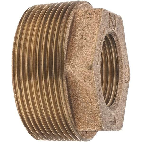 Merit Brass - Class 125, 2 x 1" Internal Pipe, Brass Hex Bushing - MBSPT x FBSPT - Industrial Tool & Supply