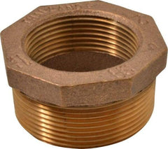 Merit Brass - Class 125, 2 x 1-1/2" Internal Pipe, Brass Hex Bushing - MBSPT x FBSPT - Industrial Tool & Supply