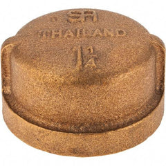 Merit Brass - Class 125, 1-1/4" Internal Pipe, Brass End Cap - FBSPT - Industrial Tool & Supply