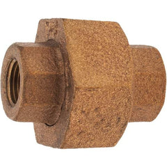 Merit Brass - Class 125, 1/8" Internal Pipe, Brass Union - FBSPT x FBSPT - Industrial Tool & Supply