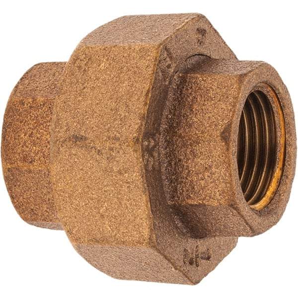 Merit Brass - Class 125, 1/2" Internal Pipe, Brass Union - FBSPT x FBSPT - Industrial Tool & Supply