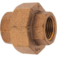 Merit Brass - Class 125, 1/2" Internal Pipe, Brass Union - FBSPT x FBSPT - Industrial Tool & Supply