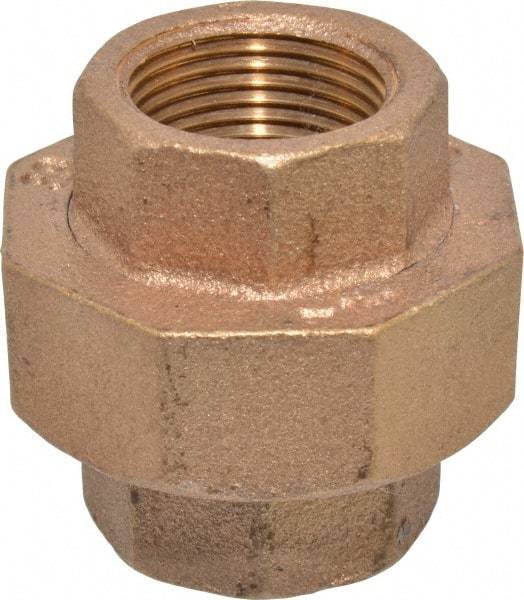 Merit Brass - Class 125, 3/4" Internal Pipe, Brass Union - FBSPT x FBSPT - Industrial Tool & Supply