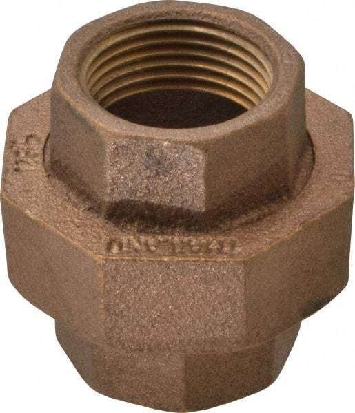 Merit Brass - Class 125, 1" Internal Pipe, Brass Union - FBSPT x FBSPT - Industrial Tool & Supply