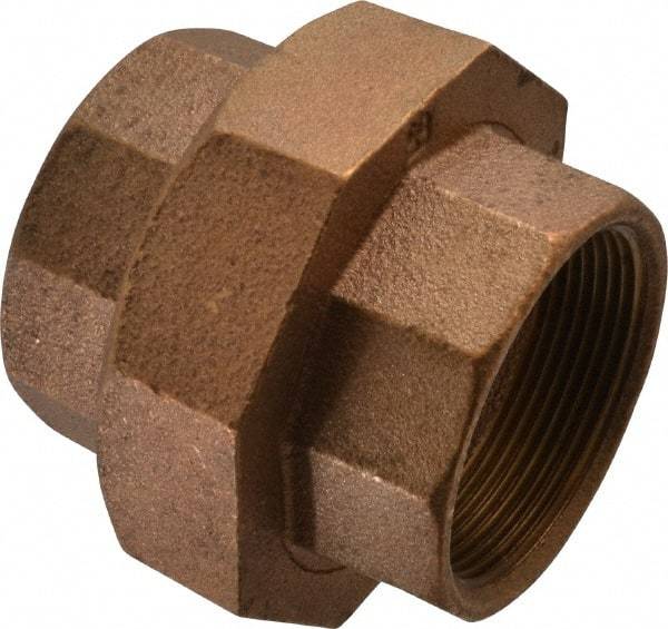 Merit Brass - Class 125, 2" Internal Pipe, Brass Union - FBSPT x FBSPT - Industrial Tool & Supply