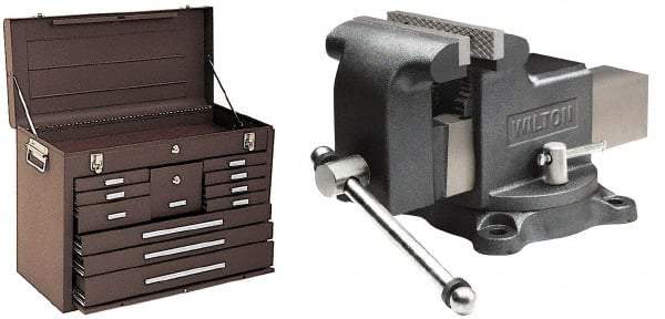 Value Collection - 11 Drawer Tool Chest - 26-1/2" Wide x 12" Deep x 18-7/8" High, Steel, Brown - Industrial Tool & Supply