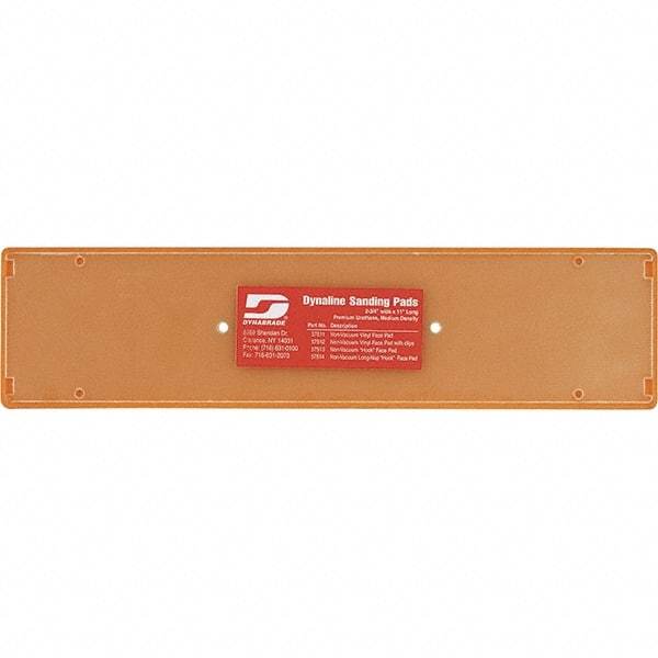 Dynabrade - 11 x 2-3/4" Rectangular Hook Face Backing Pad - File Board Sander Compatible, Screw Attachment, Nonvacuum Pad, 3/8" Thick, Medium Density, Short Nap - Industrial Tool & Supply