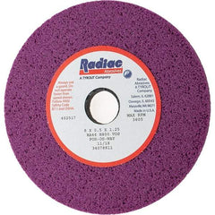 Radiac Abrasives - 8" Diam x 1-1/4" Hole x 1/2" Thick, H Hardness, 46 Grit Surface Grinding Wheel - Aluminum Oxide, Type 1, Coarse Grade, 3,600 Max RPM, Vitrified Bond, No Recess - Industrial Tool & Supply