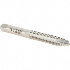 Vermont Tap & Die - 1/4-20 UNC, 3 Flute, Bright Finish, High Speed Steel Spiral Point Tap - Plug Chamfer, Right Hand Thread, 2-1/2" OAL, 1" Thread Length, 6.48mm Shank Diam, 2/3B Class of Fit, Series 3112 - Exact Industrial Supply